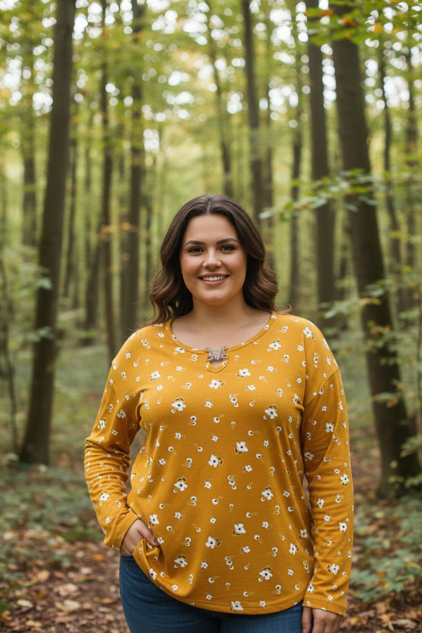 Bluza cu imprimeu marime mare 6-7XL maneca lunga