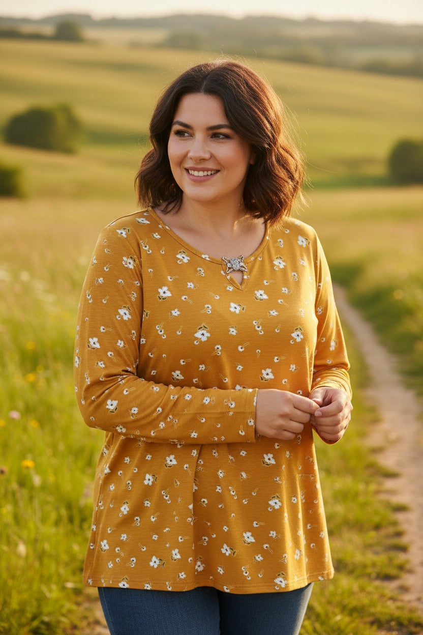 Bluza cu imprimeu marime mare 6-7XL maneca lunga