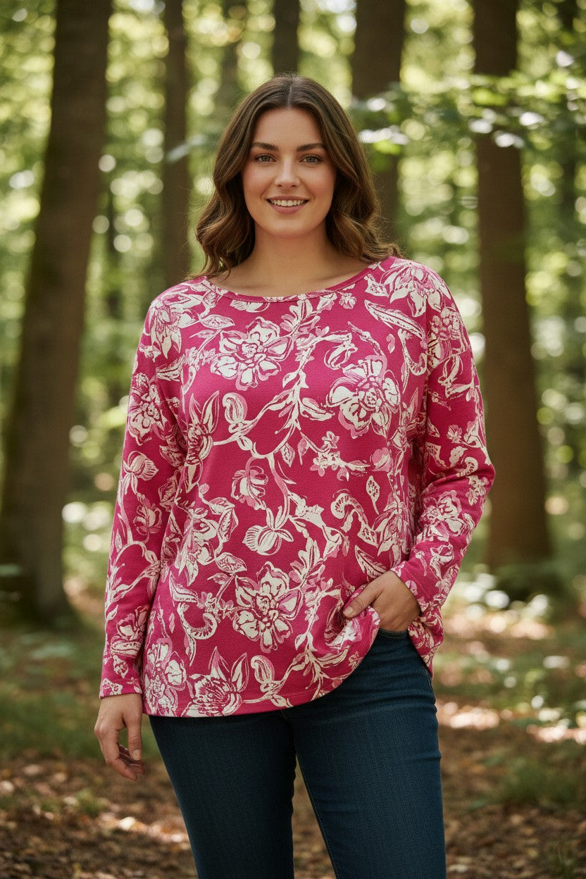 Bluza cu imprimeu marime mare 6-7XL maneca lunga