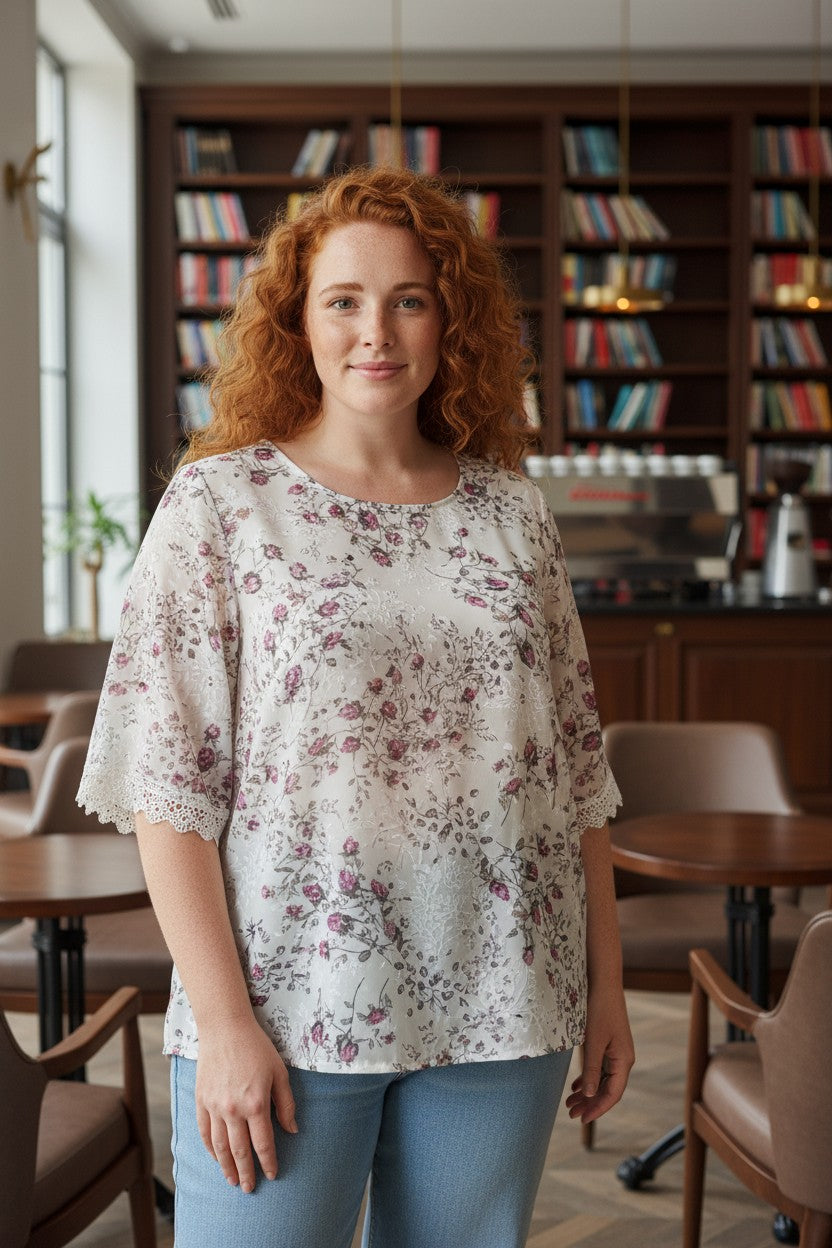 Bluza imprimeu Floral XL-5XL