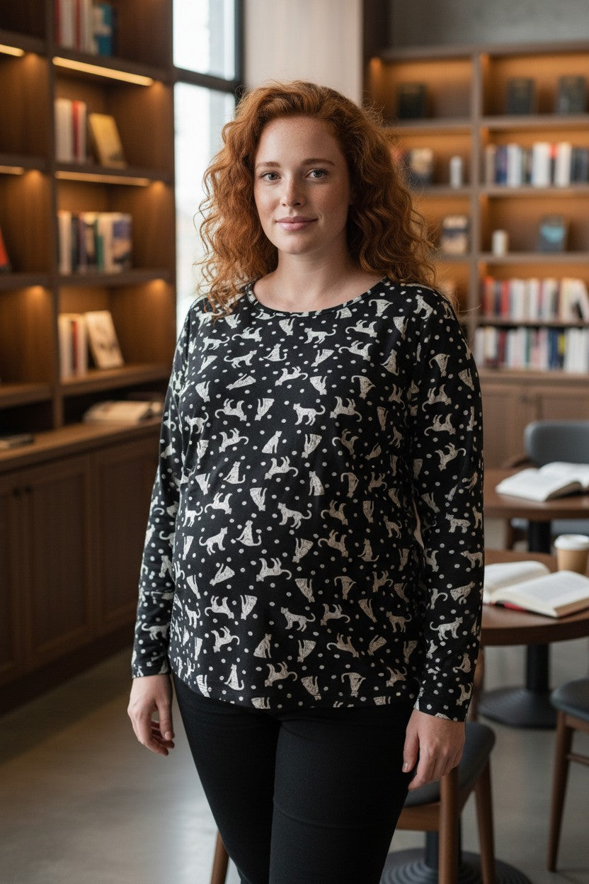 Bluza cu imprimeu marime mare 6-7XL maneca lunga