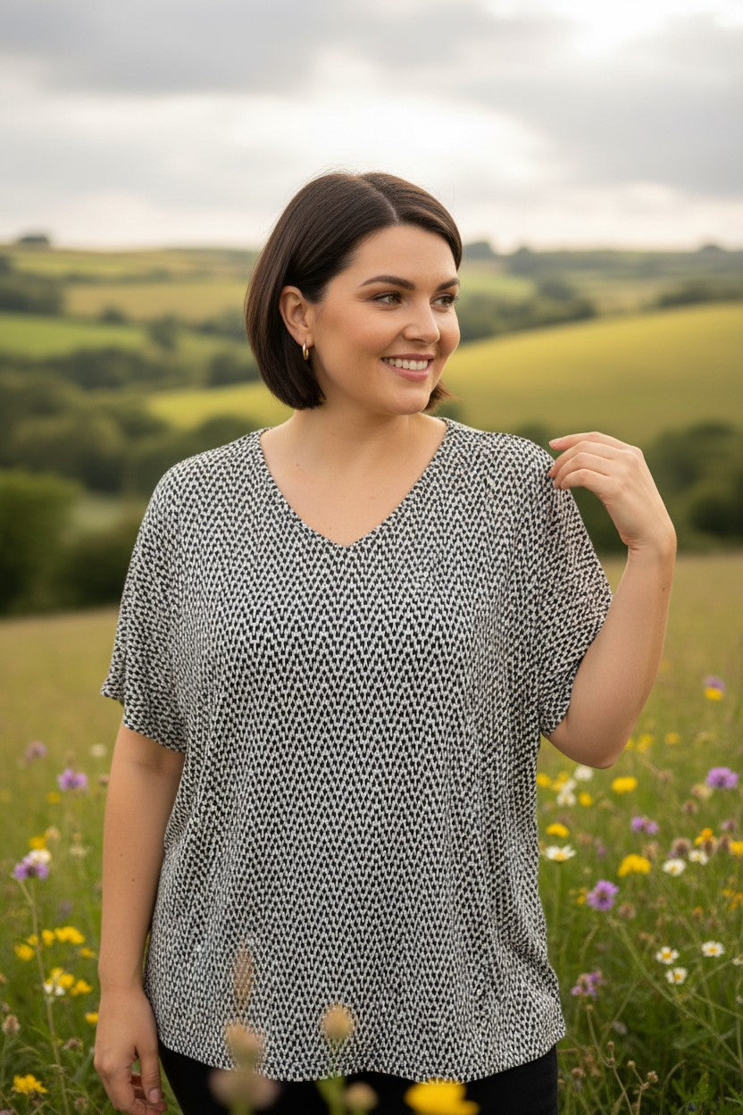 Bluza cu imprimeu marime mare 6-7XL anchior